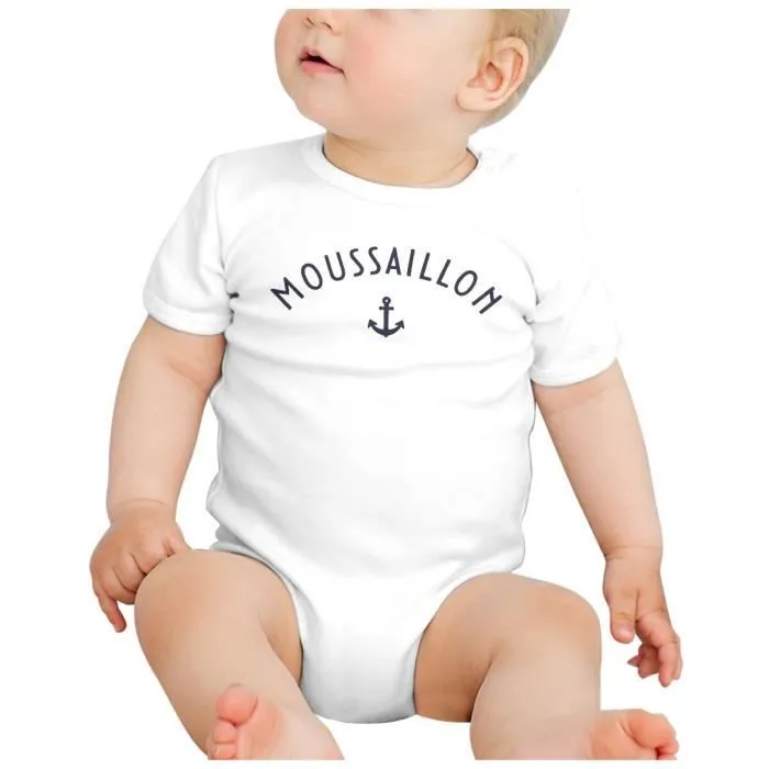 Body Bébé Manche Courte Blanc Moussaillon-1