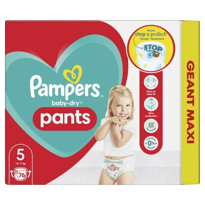 PAMPERS Baby-Dry Pants Taille 5 - 76 Couches-culottes-0