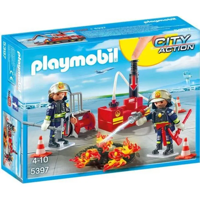 Bebeboutik PLAYMOBIL City Action Pompiers avec Materiel d Incendie Jouet pour Garcon de 4 ans et plus