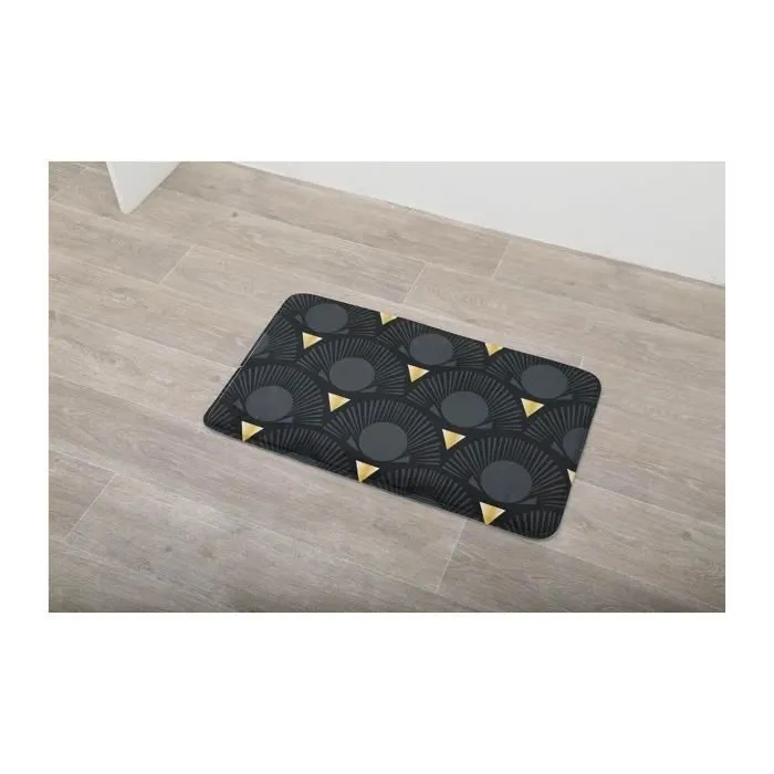 TENDANCE - Tapis de salle de bain en Microfibre 45 x 75 cm déco Gingko-1