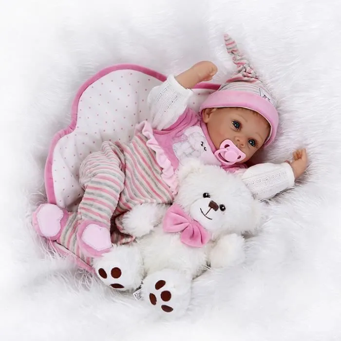 Poupée Reborn - NPKDOLL - TY1106RU - Silicone - Éducative - Douce - 55cm-0