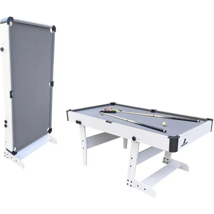 Table de Billard pliable Cougar Hustle XL - Blanc/Gris - Accessoires inclus-0
