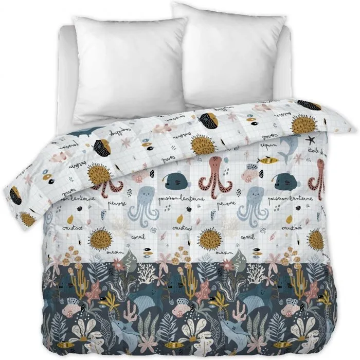 Couette tempérée imprimée 260 x 240 cm coton imprimé Octopia-2