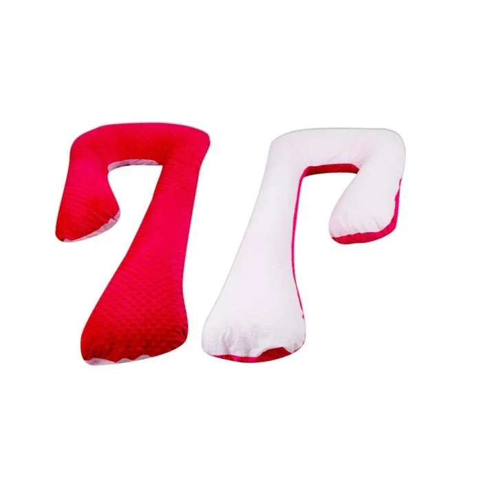 Coussin d'Accouchement et Allaitement - Rose à Carreaux - Rouge - 130x65 cm - Coton-0