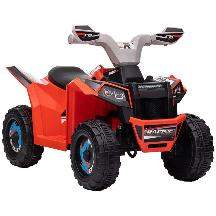 Quad électrique HOMCOM pour enfants véhicule à batterie 6V avec marche avant et arrière 70L x 41,5l x 48,5H cm Rouge-0