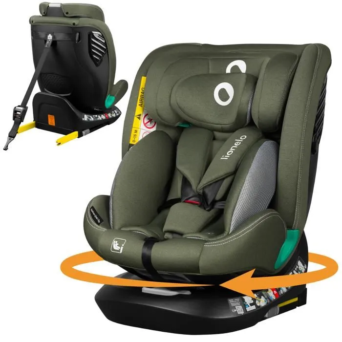 Siège-auto évolutif LIONELO Bastiaan One i-Size - Base pivotante 360° - 40-150 cm - 0 -36 kg - ISOFIX - Groupe 0+/1/2/3 - Vert-0