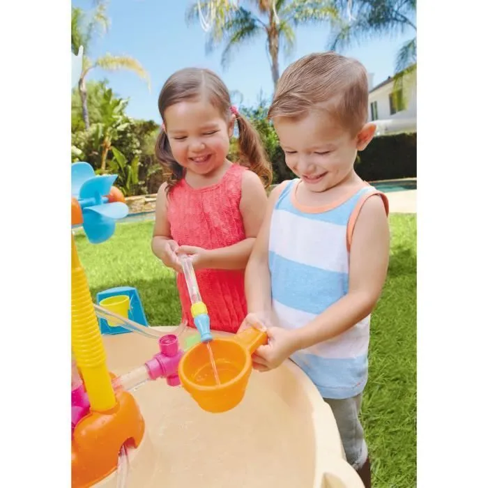 Table d'eau fontaine Little Tikes - Usine à Fontaines - PVC - 75x75x95cm - Garçon et Fille - 24 mois+-4