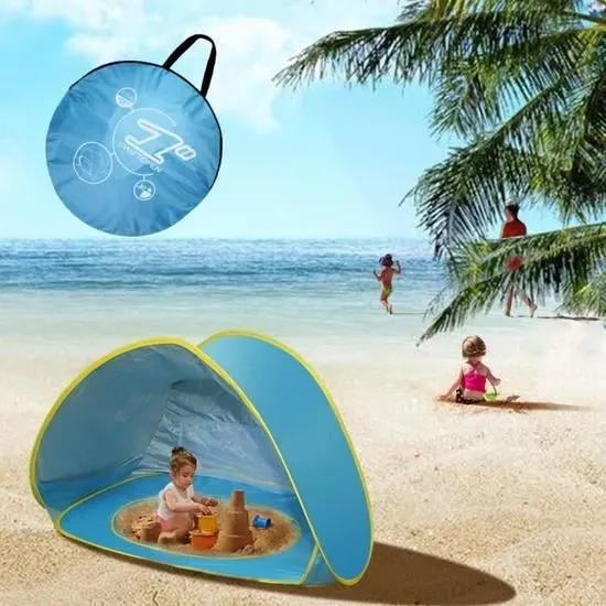 Tente de plage automatique avec fond détachable pour Bébé et Enfant - Bleu