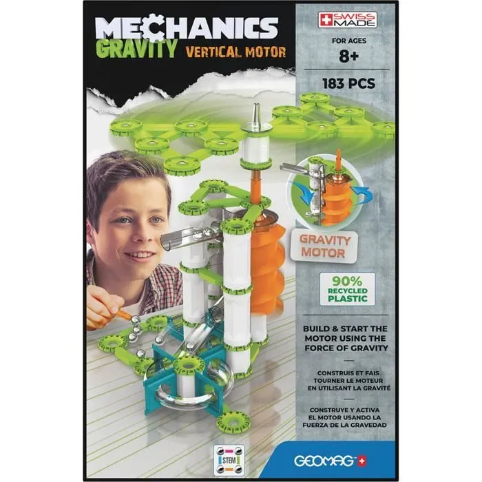 GEOMAG MECHANICS, GRAVITY 183 pcs, construction magnétique, jeux éducatifs, Jouet pour enfants dès 8 ans, GMV02-0