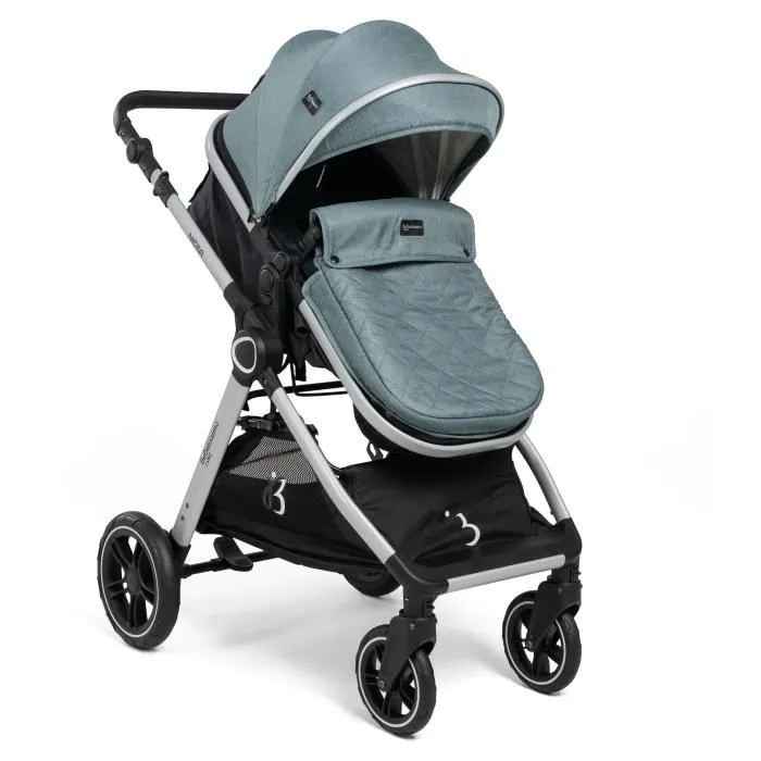 Bebelissimo - Poussette transformable - combinée - convertible - 2 en 1 - poids 0-22kg- Nicea - vert-2