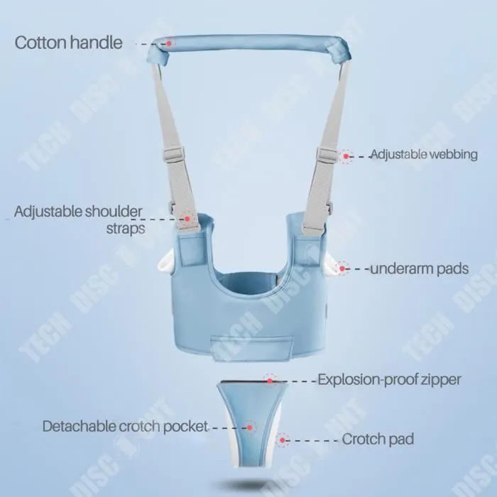 TD® Ceinture bébé enfant en bas âge été respirant apprendre à marcher corde de protection anti-traction à double usage-2