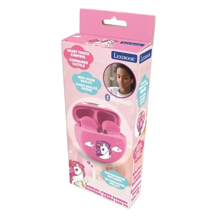 LEXIBOOK - Ecouteurs stéréo sans fil pour enfants - Licorne-4