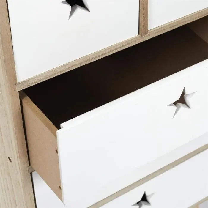 Chiffonnier Enfant "like A Star" 91cm Blanc & Beige - Paris Prix-3