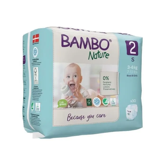 Couches Bambo Nature Mini T2 (3-6 kg) - 6 paquets de 30-1