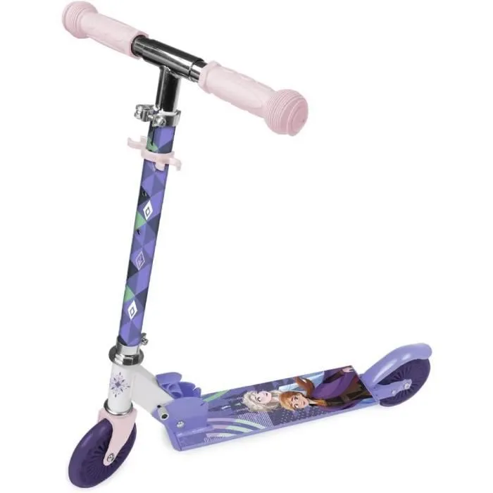 REINE DES NEIGES TROTTINETTE DISNEY 2 ROUES ACIER PLIABLE ET REGLABLE AVEC FREIN ROUE ARRIERE-0