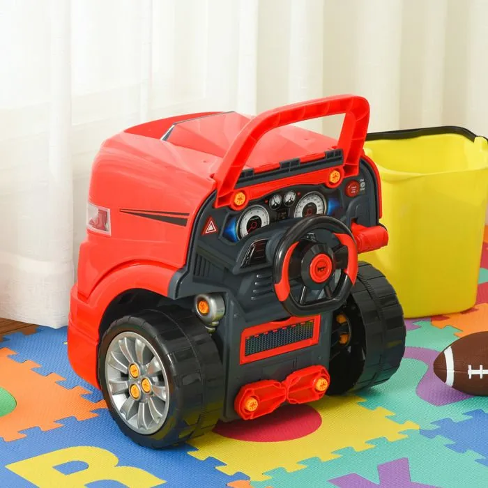 HOMCOM - Bloc moteur de voiture - PP - 40x39x47cm - Rouge, Noir-2