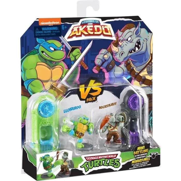Coffret Tortues Ninja Leonardo vs Kraang - Akedo - Moose Toys - Armes uniques - 4 coffrets duel à collectionner-4