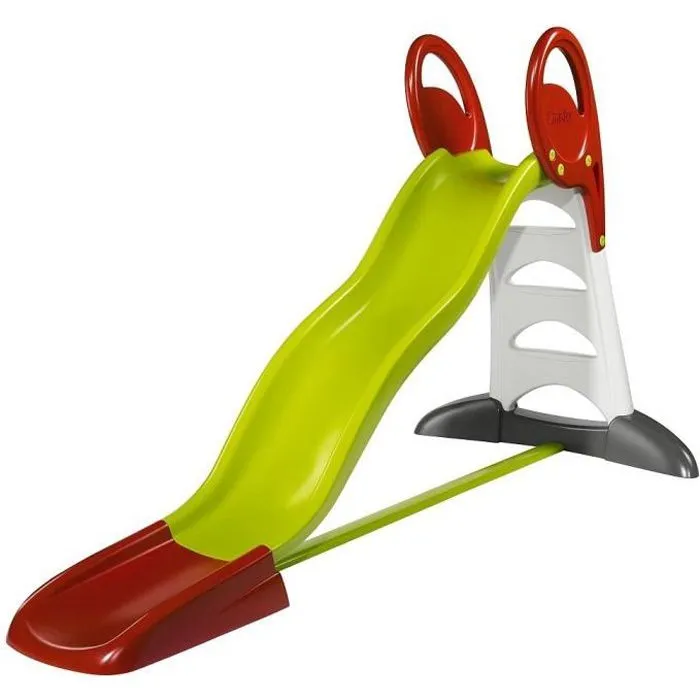 Toboggan XL - SMOBY - Glisse double vague de 2.30m - Marches anti-dérapantes - Vert et Orange-0