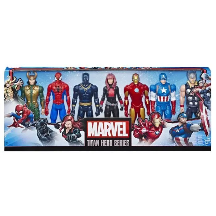 Maxi Pack Avengers 7 figurines de 30 cm, 5 accessoires, Marvel Avengers Titan Hero Series-2
