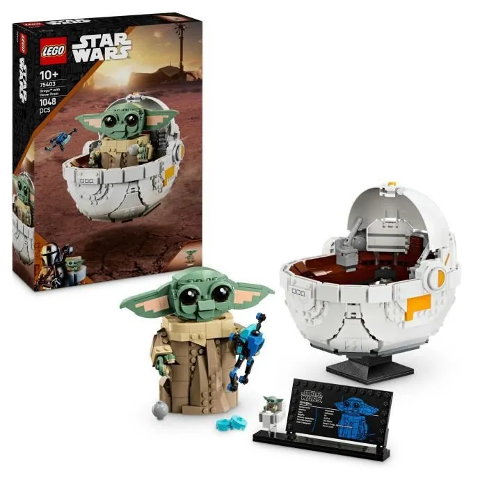 LEGO Star Wars : The Mandalorian 75403 Grogu et son landau - Jeu de construction 10 ans-0