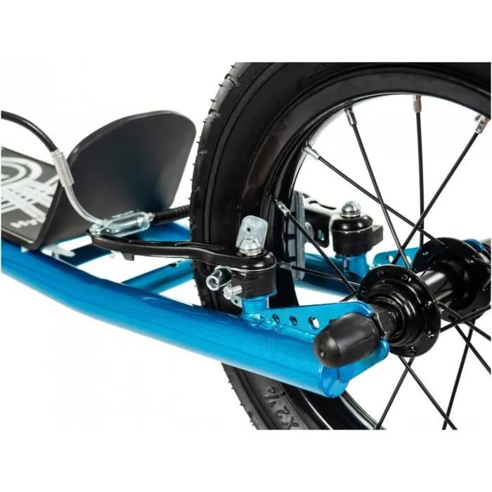 HyperMotion Trottinette Enfant & Ado - Freins à 2 Mains - Roues Gonflables 30 cm -Cadre en Acier Robuste - 50 KG MAX RUBY 12 - Bleue-2