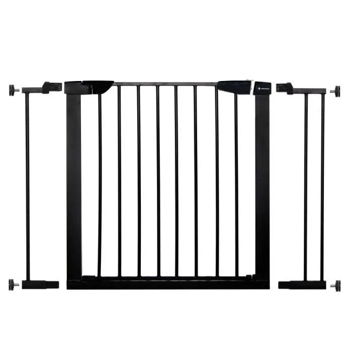 Barrière de Sécurité Bébé SPRINGOS® - Escaliers, Portes 75-103 cm - Métal - Noir-0