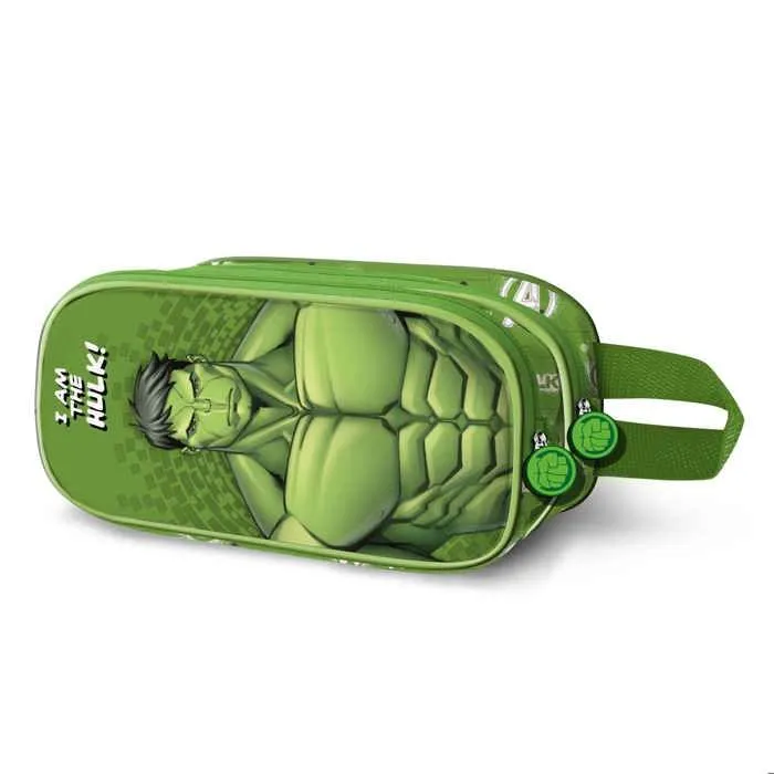 Trousse Double 3D - Marvel Hulk Rage - Vert - Taille Unique-0