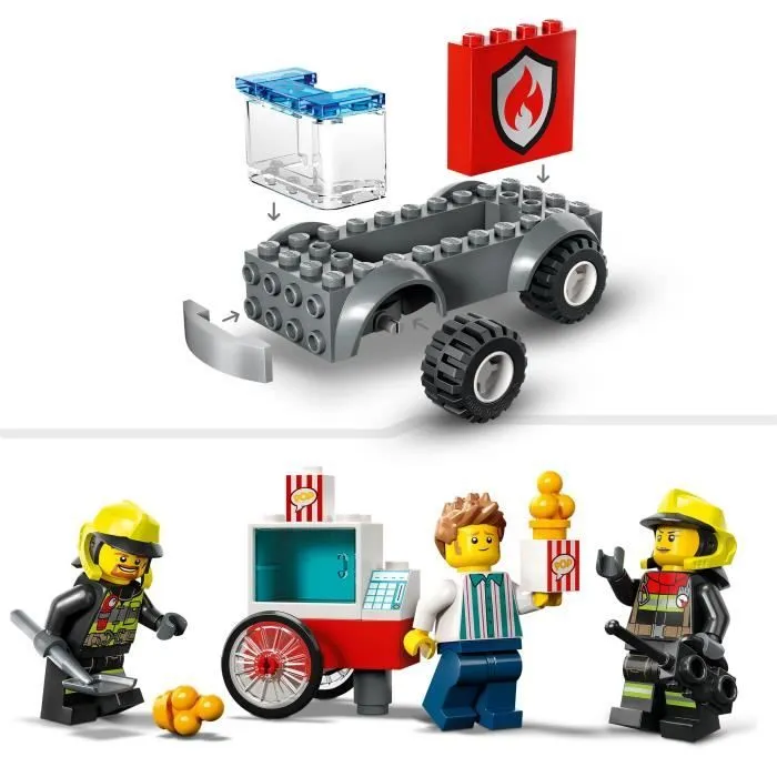 LEGO® City 60375 La Caserne et le Camion des Pompiers, Jouet Véhicule d’Urgence, Jeu Éducatif, 4 Ans-3