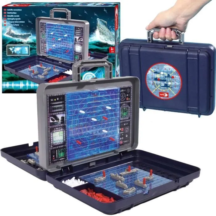 Jeu de stratégie de navires dans une valise Sea Battle-0