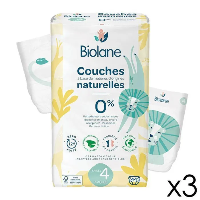 Biolane - Couches Éco Jumbo T.4/7-18kg - 3x44-0