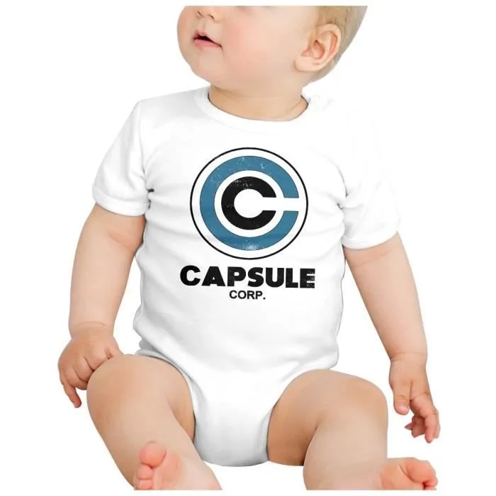 Body Bébé Manche Courte Blanc Capsule Corp. Geek Jeux Video Serie Film-1