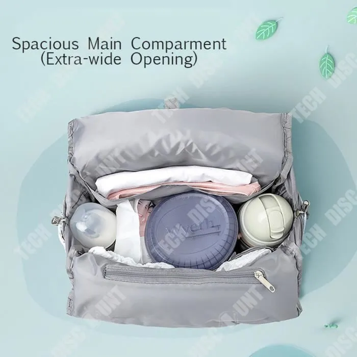 TD® Sac mère et bébé mode femme sortir épaules grande capacité tenue à la main sac en polyester frais, sans odeur, sans formaldéhyde-3