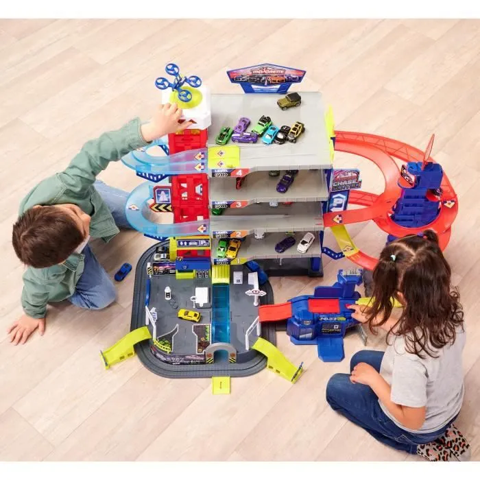 Garage Majorette Super Chase Center avec 4 voitures et 1 train - 5 étages - 112x70x84 cm-3