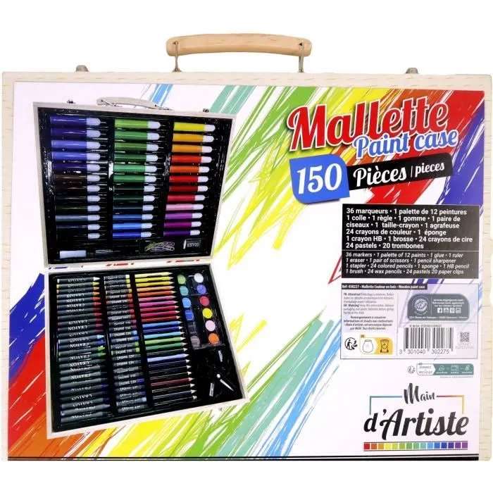 Mallette de dessin - MAIN D'ARTISTE - 150 Pièces - Loisir Créatif - Dès 5 ans-3
