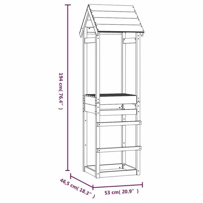 vidaXL Tour de jeu 53x46,5x194 cm bois massif Douglas 826527-3
