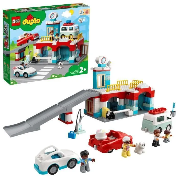 LEGO® 10948 DUPLO® Le garage et la station de lavage jouet enfant 2+ ans avec voitures à pousser-0