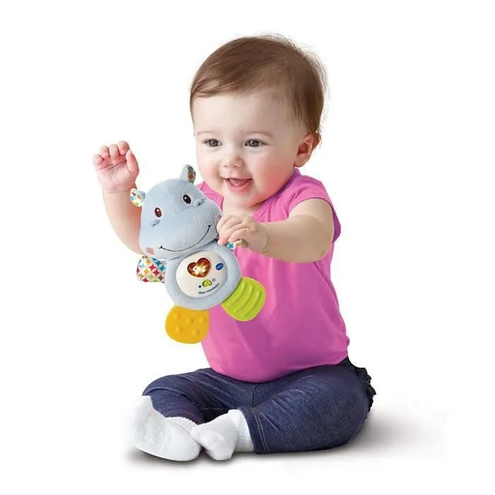 Dentition Hippopotame Vtech Baby - Anneaux de dentition interactifs - Bleu - Effets sonores - Mixte-1