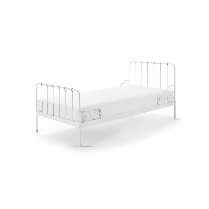 Lit - Vipack - Alice - 90x200 cm - Métal - Blanc - 1 place-0