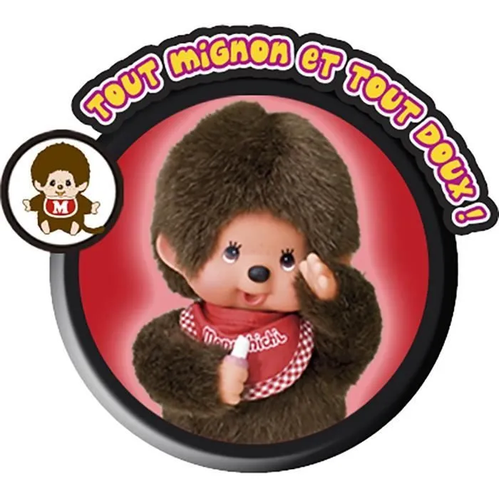 Monchhichi Garçon Bavoir Rouge 20 cm-2