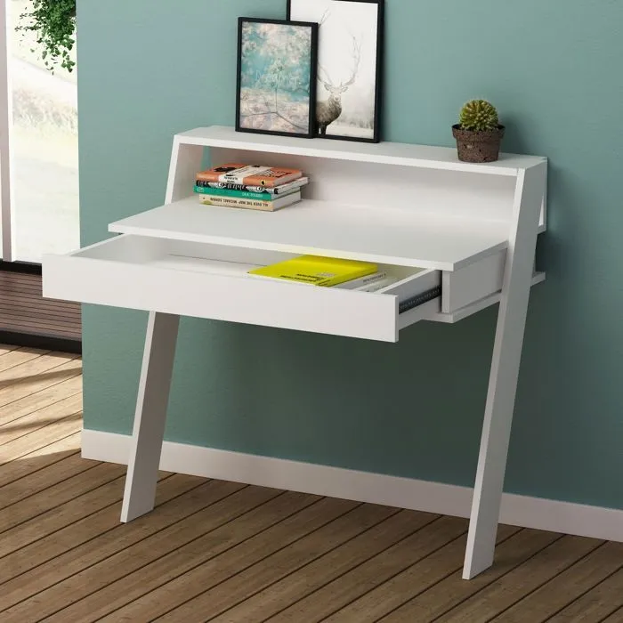 Bureau - BOBOCHIC - MIKO - Blanc - 1 tiroir - Contemporain - Design-2