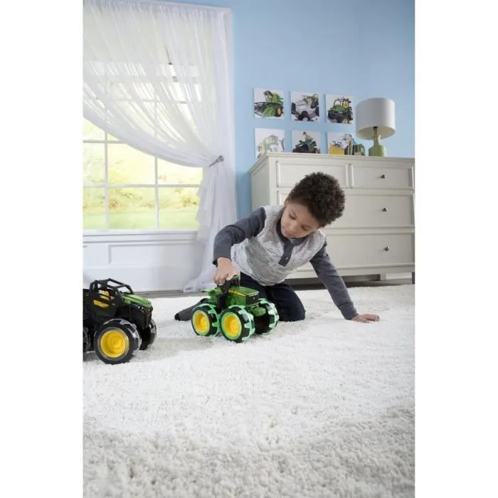 Camion Monster Treads JOHN DEERE avec roues lumineuses - Vert, noir et jaune - Pour enfants à partir de 3 ans-2