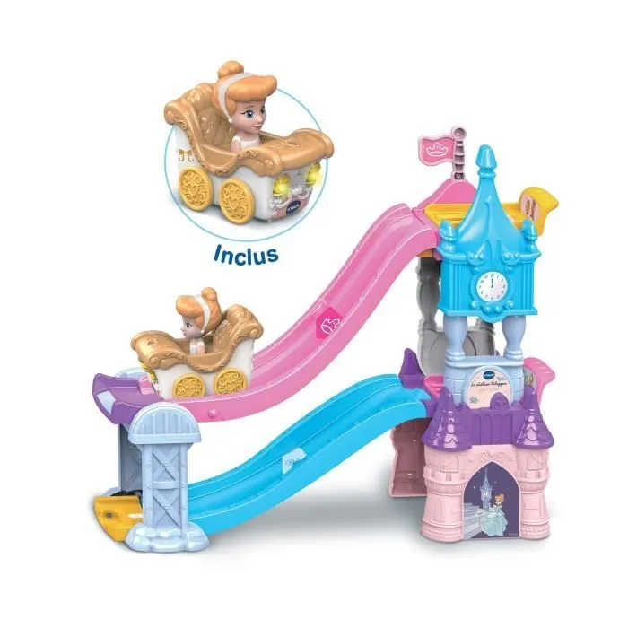 VTECH TUT TUT BOLIDES DISNEY PRINCESSES - CHÂTEAU - TOBOGGAN ENCHANTÉ (+ LE CARROSSE MARIAGE ENCHANTÉ DE CENDRILLON)-0