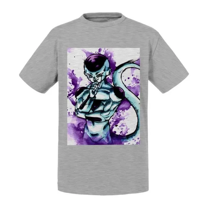 T-shirt Enfant Gris Dragon Ball Z Freezer Manga Anime Japon Art-0