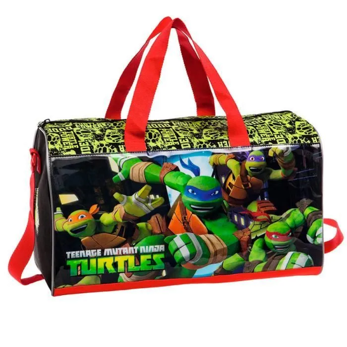 Sac de voyage - Tortue Ninja - 42x24x21 cm - Noir - Zippée - Enfant-0