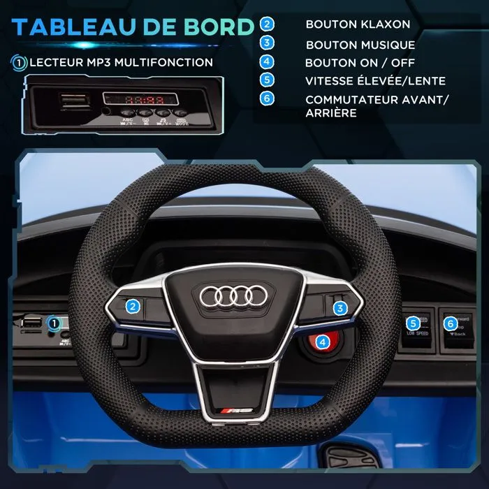 HOMCOM - Voiture électrique pour enfants - PP - 103x58x41cm - Blue-5