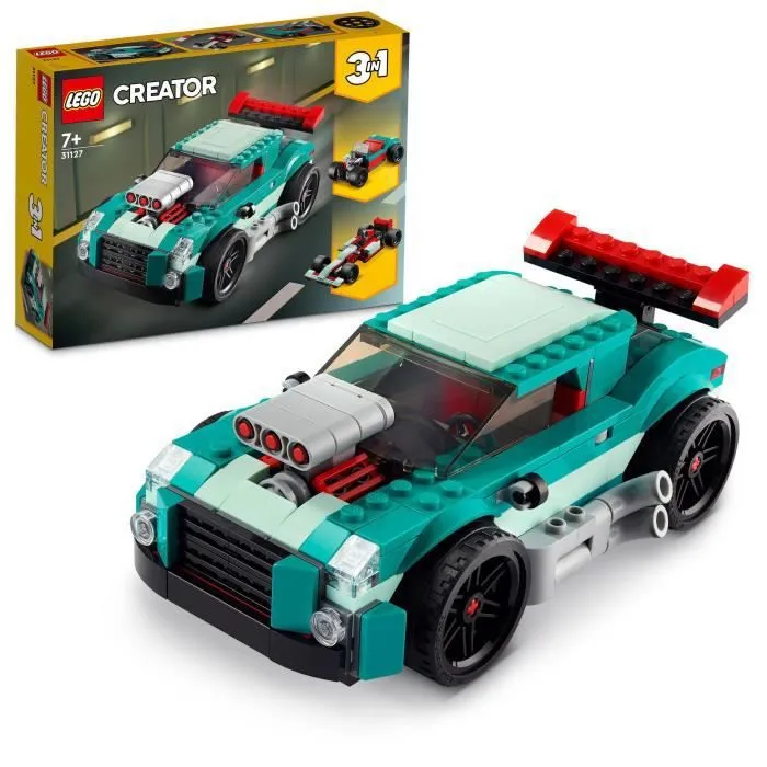 LEGO® 31127 Creator 3 en 1 Le Bolide De Rue, Jouet de Voiture de Course, Modèles de Sport ou Hot Rod-0