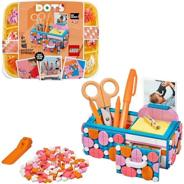 LEGO® DOTS 41907 La Boîte de Rangement, Activité Manuelle, Déco de Bureau, Loisirs Créatifs et Bricolage pour Enfant-0