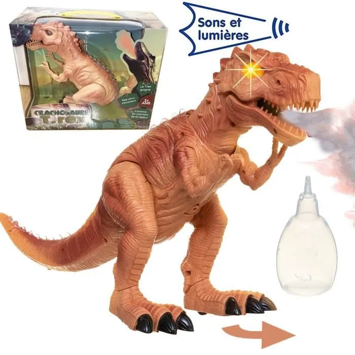 Jouet Dinosaure Tyrannosaure qui marche et crache de la vapeur - Avec Son et Lumière - Tyrannosaurus Rex-0