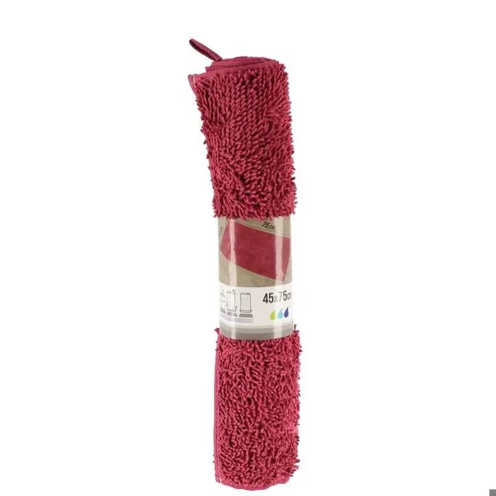 TENDANCE - Tapis de salle de bain en polyester Aubergine 45 x 75 cm-0