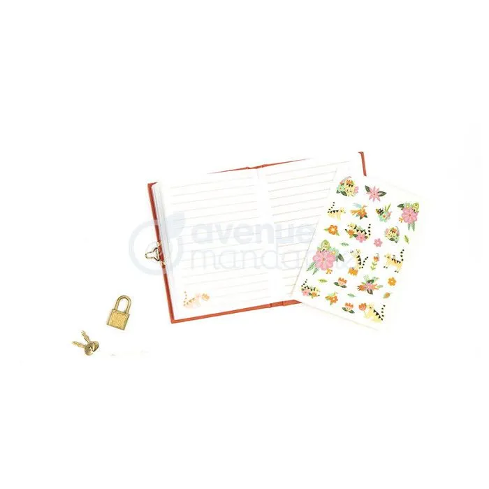 Journal intime avec cadenas - Chats et fleurs - Carnet privé 240 pages-1